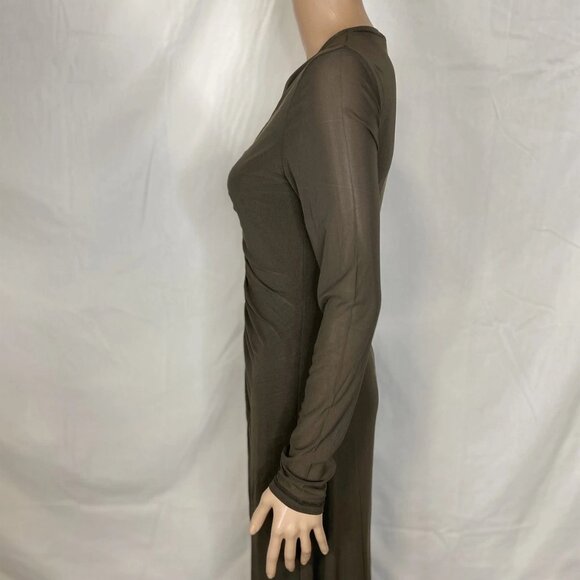 NEW SAMSOE SAMSOE Women’s Saandreas Mesh Long Sleeve Dress Turkish Coffee Size S - Picture 9 of 14